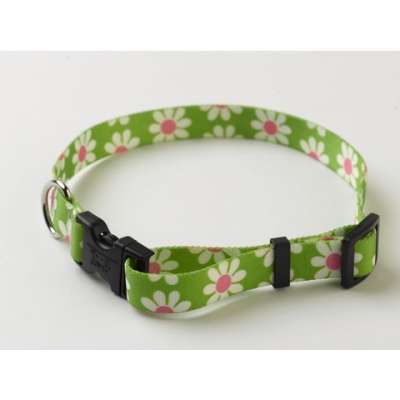 Yellow Dog Design Uptown Collar Green Daisy Double Sided Large 18''-28'' RRP £17.99 CLEARANCE XL £9.99